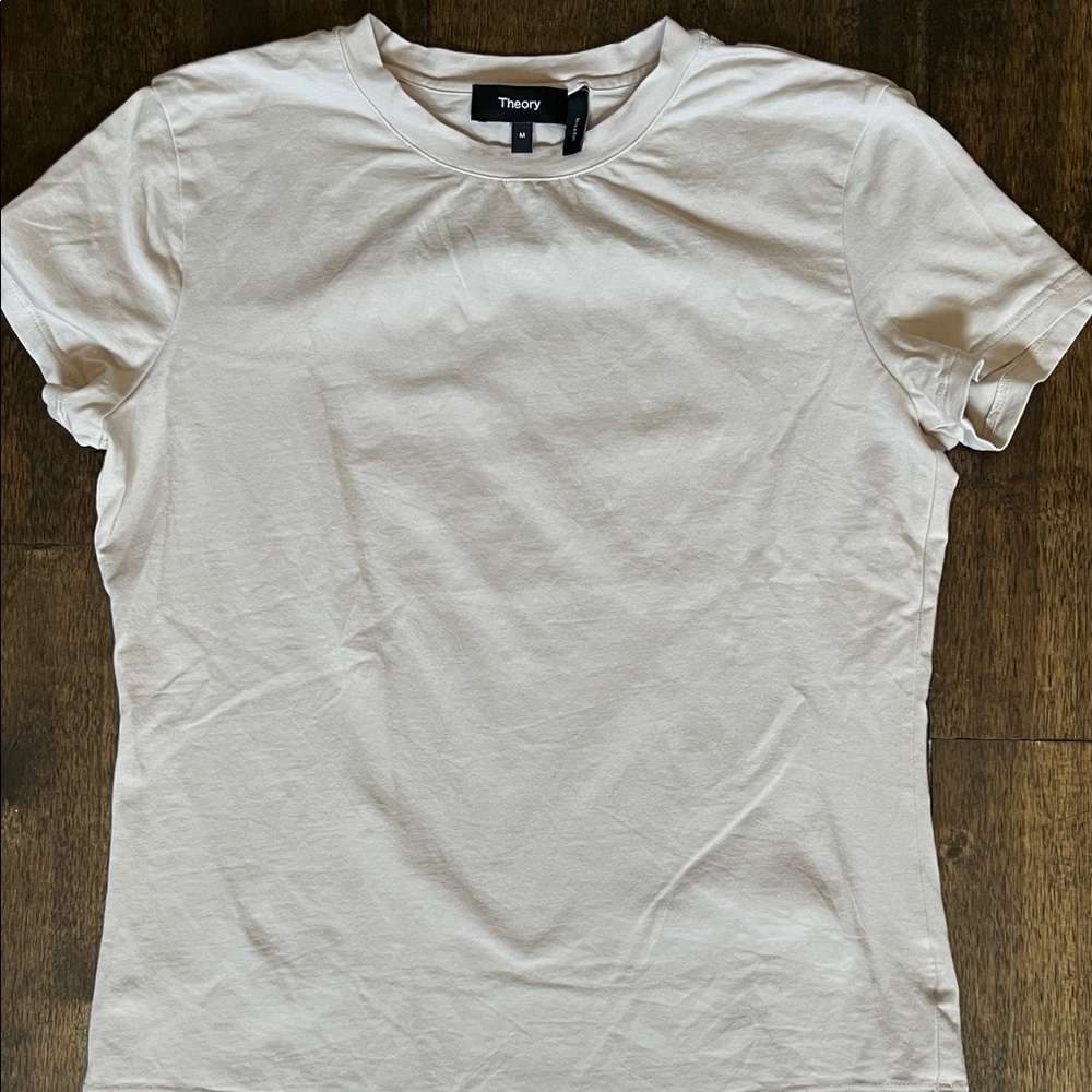 Theory Tiny Tee Tan - Like New - Sz M